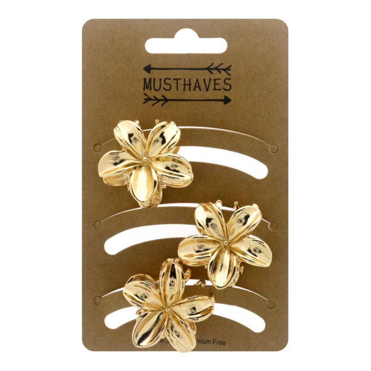 Haarklem flower metal gold 3cm