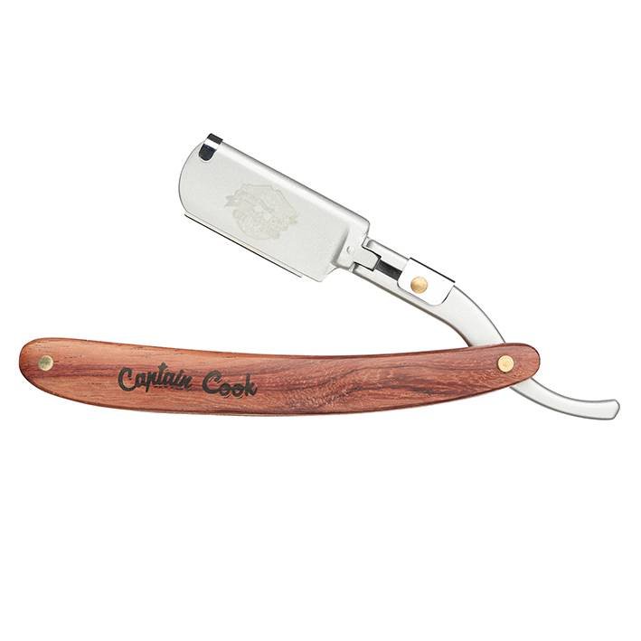 Captain Cook Klapmes Houten Handvat Double Blade - Koosvanderbeek.nl - Eurostil - Kappersmes