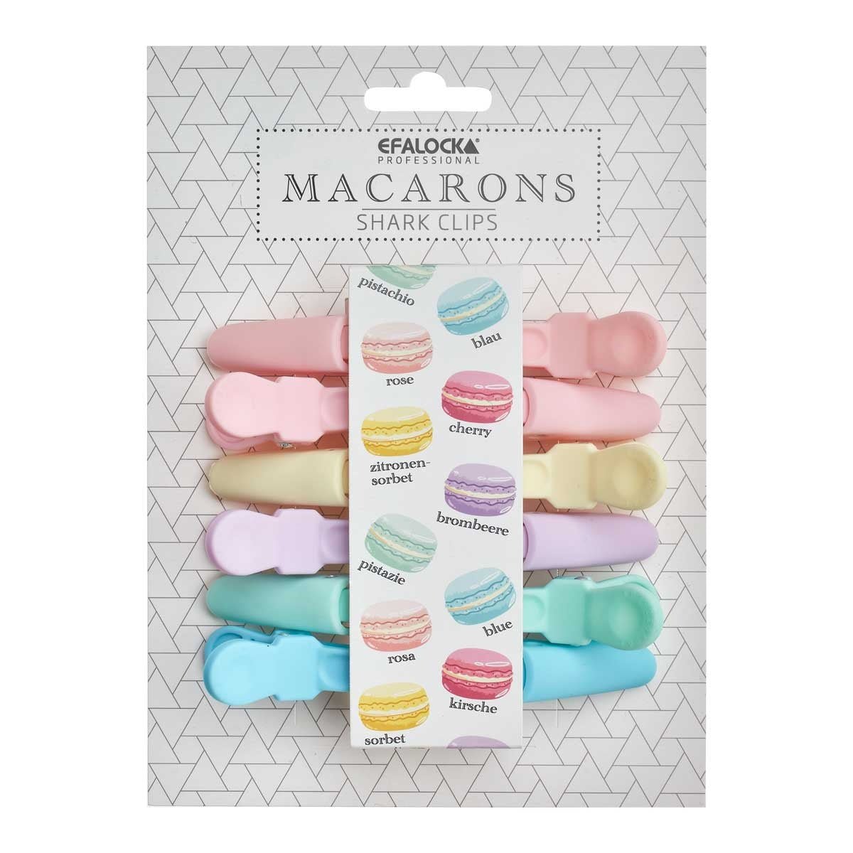 Efalock Macarons Shark Clips Pastel 6st - Koosvanderbeek.nl - Efalock - Verdeelklemmen