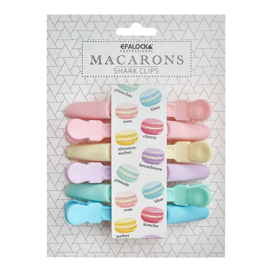 Efalock Macarons Shark Clips Pastel 6st - Koosvanderbeek.nl - Efalock - Verdeelklemmen