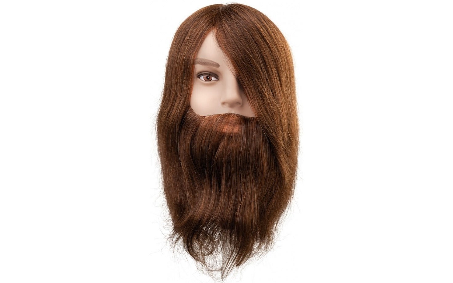 Efalock Oefenhoofd Ben met baard Bruin 25cm - Koosvanderbeek.nl - Efalock - Oefenhoofden