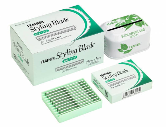 Feather Styling Mesjes WG Type Groen - Koosvanderbeek.nl - Feather - Kappersmes