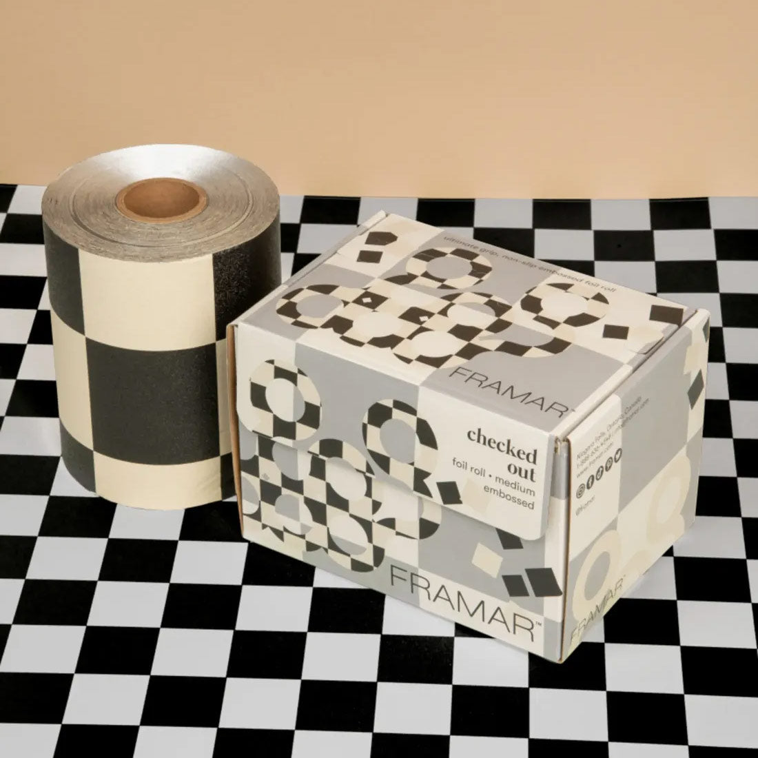 Framar Alufolie Checked Out Medium Embossed 98m