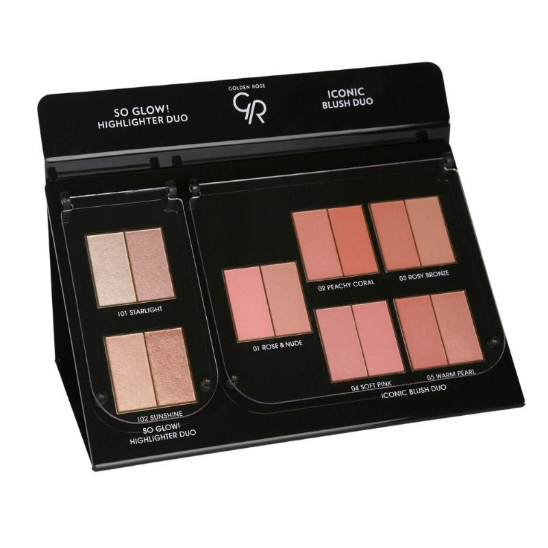 GR Iconic Blush Duo - So Glow! Display - Koosvanderbeek.nl - Golden Rose - Displays