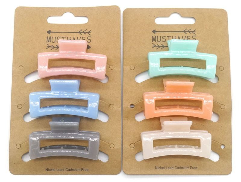 Haarklem open 4,5cm pastel 6 stuks - Koosvanderbeek.nl - koosvanderbeek - Haarmode