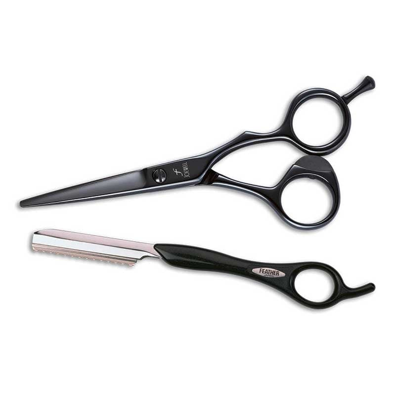 Joewell X - set Black 5.75 + gratis Feather mes - Koosvanderbeek.nl - Joewell - Kappersschaar