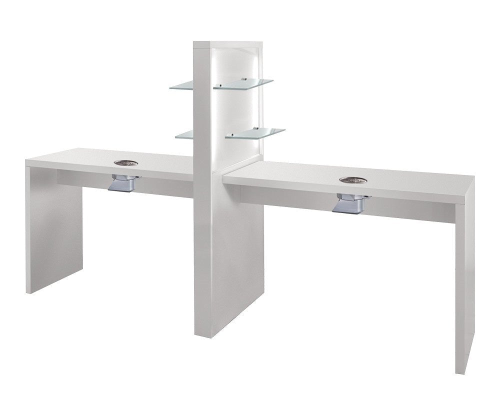 MB Allure White Ash Manicure Table - Koosvanderbeek.nl - Medical & Beauty - Beautysalon