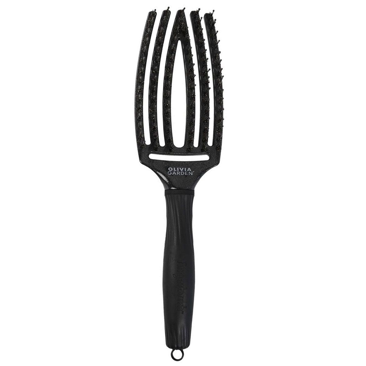 Olivia Garden Fingerbrush M Midnight Black Onyx - Koosvanderbeek.nl - Olivia Garden - Ontwarborstels