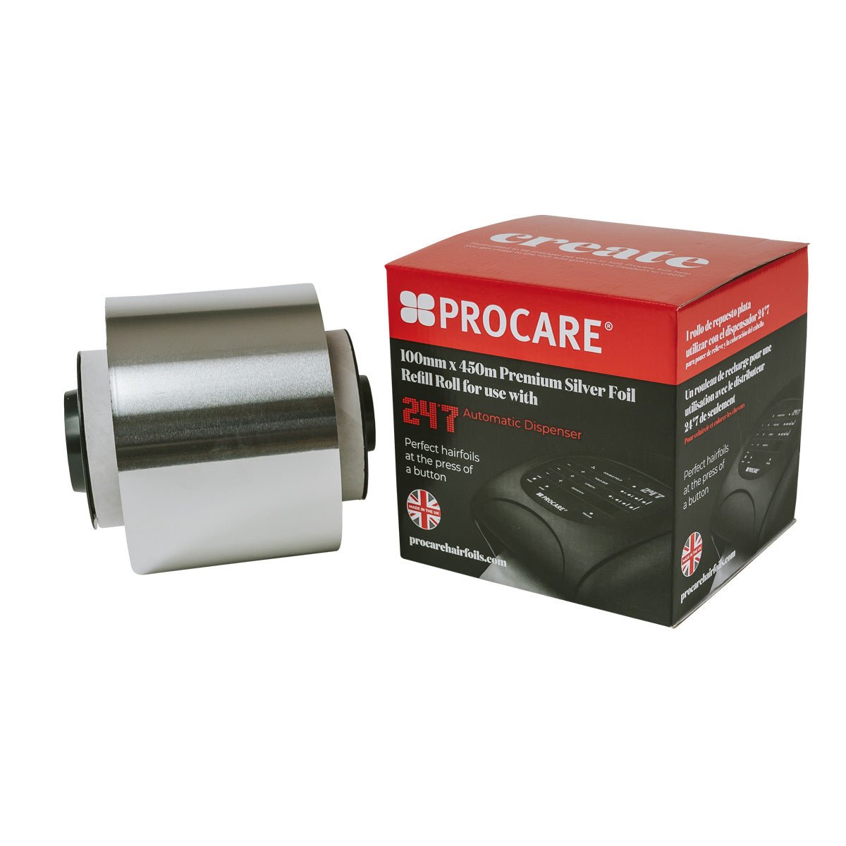 Procare Alufolie 10cm x 450m Silver 18mu Roze - Koosvanderbeek.nl - Procare - Folies