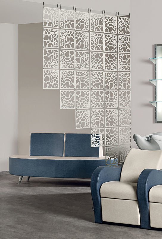 SA Curtain White Set 20 Squares With Hooks - Koosvanderbeek.nl - Salon Ambience - Meubels