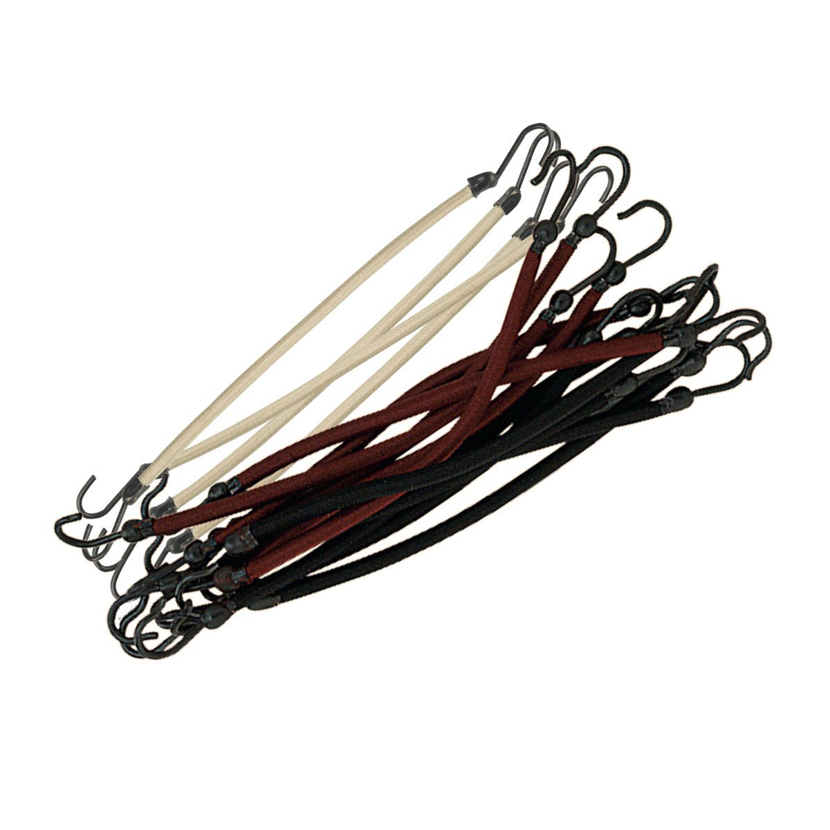 Sibel Elastiekjes Met 2 Haakjes Zwart/Bruin/Blond 12st - Koosvanderbeek.nl - Sibel - Elastiekjes