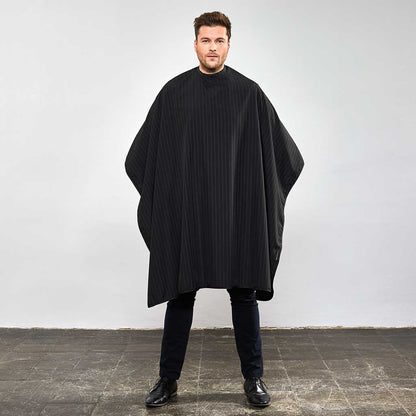 Friseurhaubenstoff Schwarz Kreidestreifen 94064