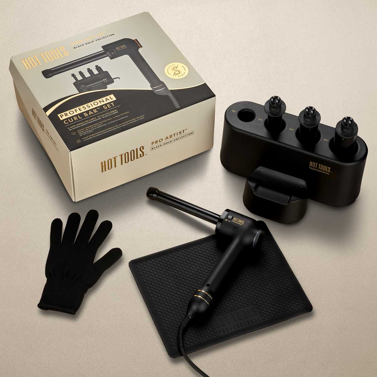 Hot Tools Curl Bar Set Black Gold