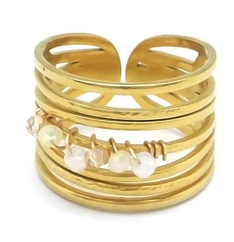 Haarklem rond open metal goud 6,5cm