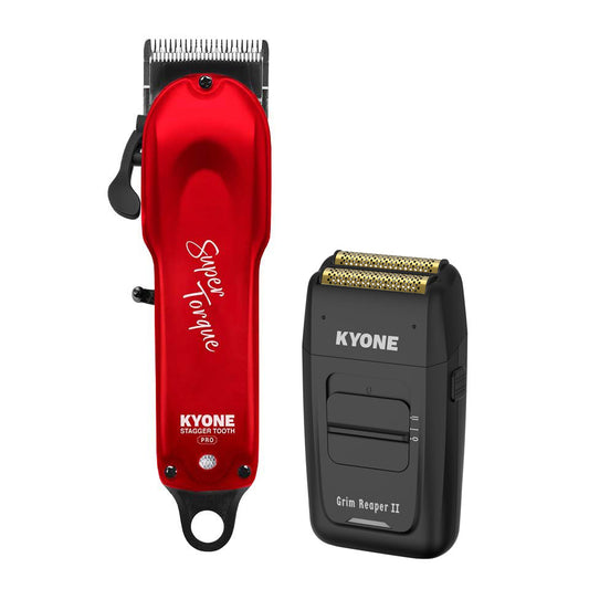 Kyone Set Stagger Tooth Pro Tondeuse + gratis Grim Reaper Dual Foil Shaver