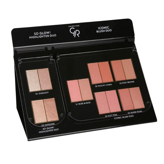 GR Iconic Blush Duo - So Glow! Display - Koosvanderbeek.nl - Golden Rose - Displays