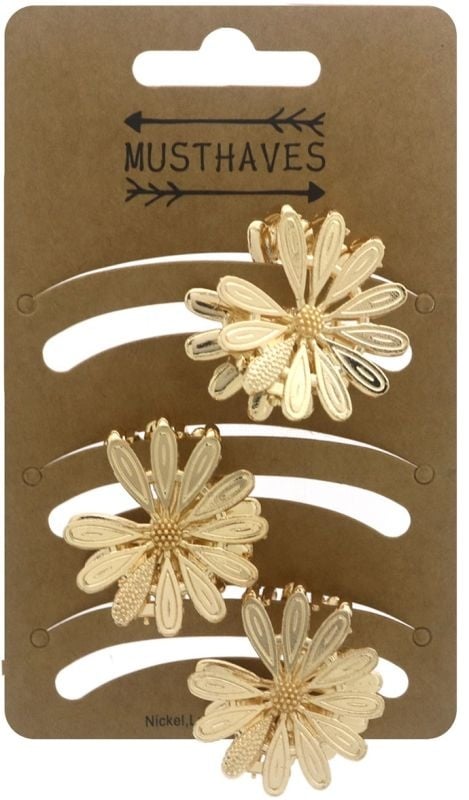 Haarklem flower gold small 3cm - Koosvanderbeek.nl - koosvanderbeek - Haarmode