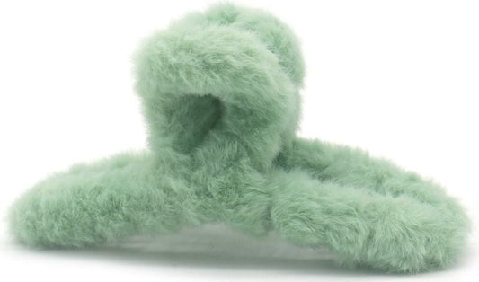 Haarklem fluffy mint groen 12,5cm - Koosvanderbeek.nl - koosvanderbeek - Haarmode