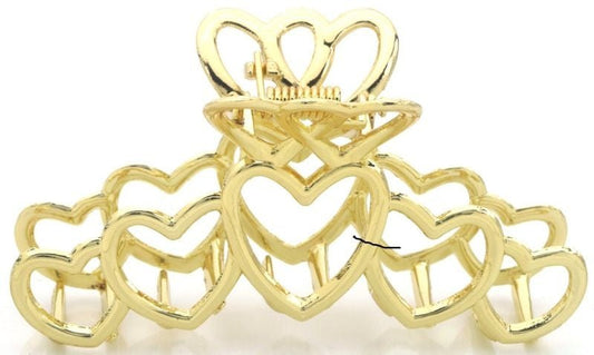 Haarklem gold hearts 7,5cm - Koosvanderbeek.nl - koosvanderbeek - Haarmode