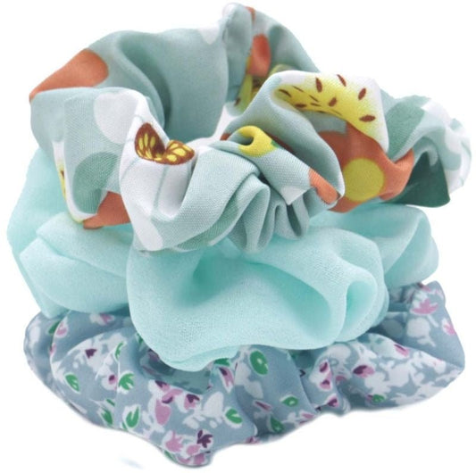 Scrunchie set 3 stuks blauw - Koosvanderbeek.nl - koosvanderbeek - Elastiekjes